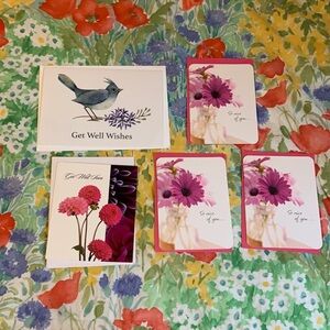 Get Well/Thank You Cards w/ Envelopes (5 Cards)